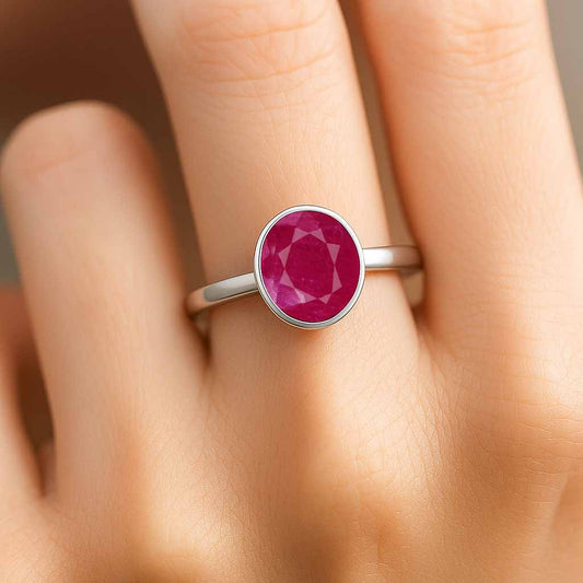 Luxury Heritage Sterling Silver Ruby Ring for Women