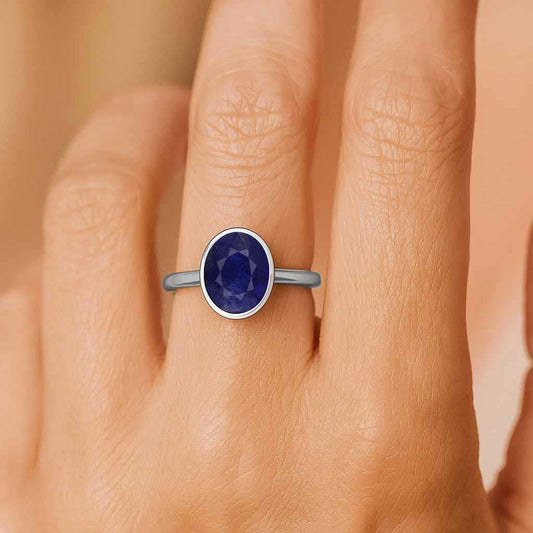 Women’s Luxury Neelam (Blue Sapphire) Ring in 925 Sterling Silver
