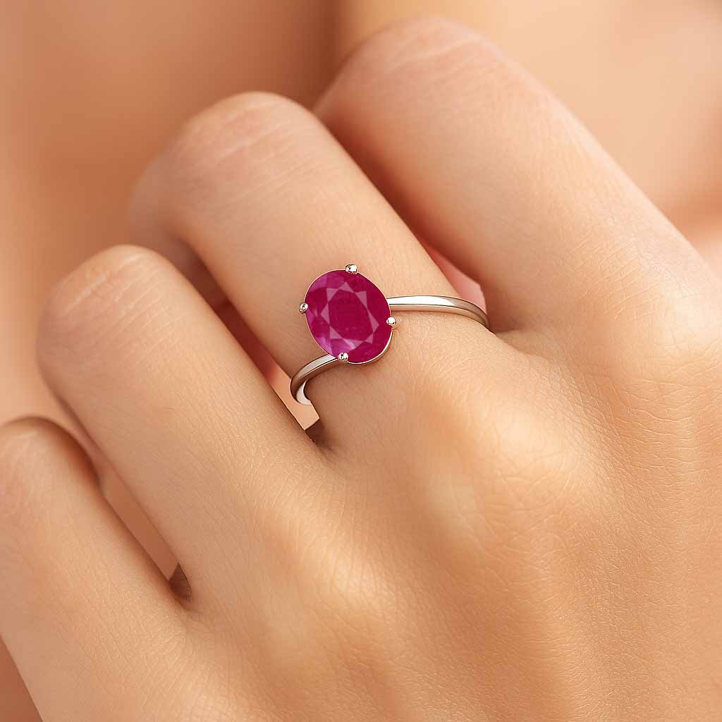 Stylish Ruby Ring for Women In 925 Sterling Silver