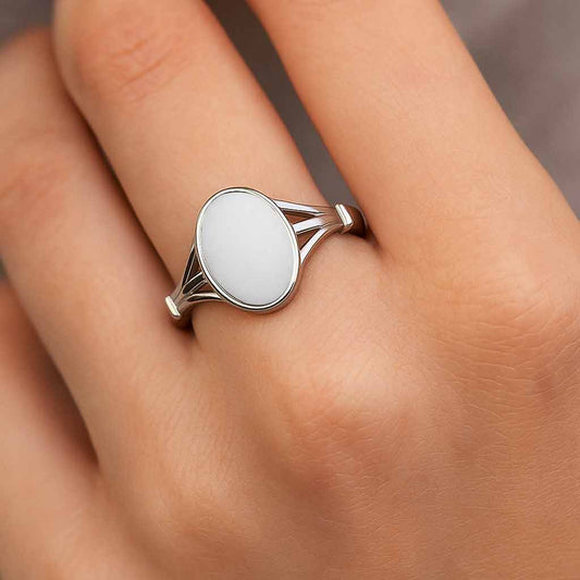 Authentic 925 Sterling Silver Opal Stone Ring for Women