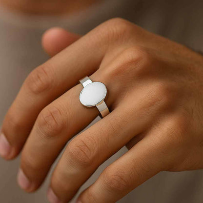 Vintage Sterling Silver Opal Ring for Men