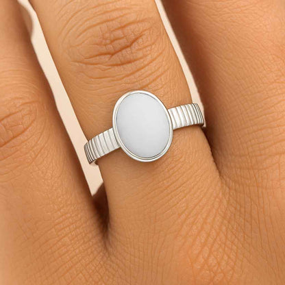 Classic Regal Women's 925 Silver Opal Gemstone Ring