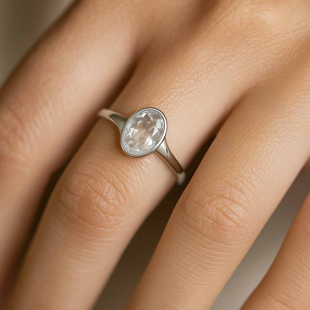 Designer 925 Sterling Silver Zircon Gemstone Ring for Women