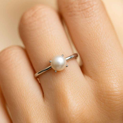 Heritage Crafted 925 Sterling Silver Pearl Gemstone Ring for Women