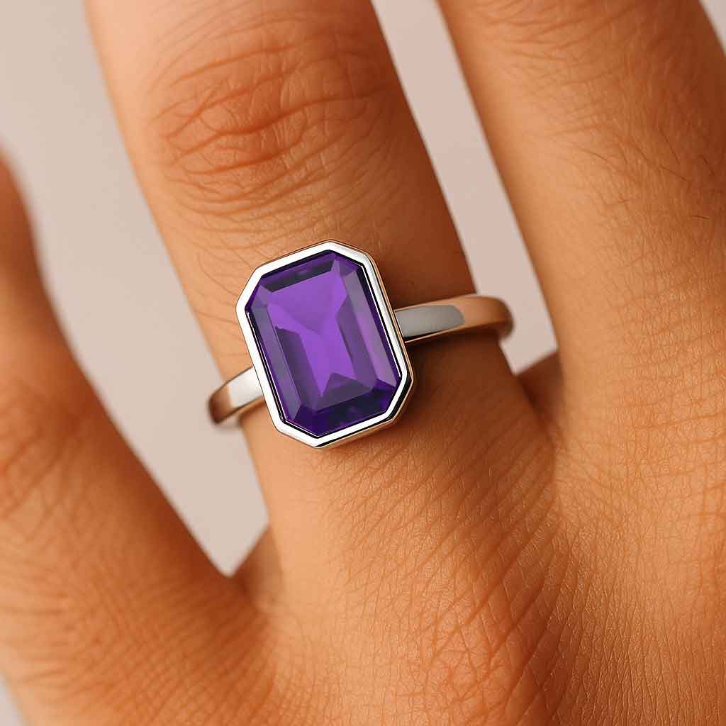 Vintage 925 Sterling Silver Women’s Amethyst Ring