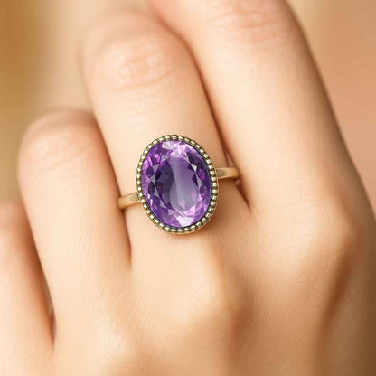 Royal Collection Sterling Silver Women’s Amethyst Ring