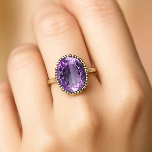Royal Collection Sterling Silver Women’s Amethyst Ring