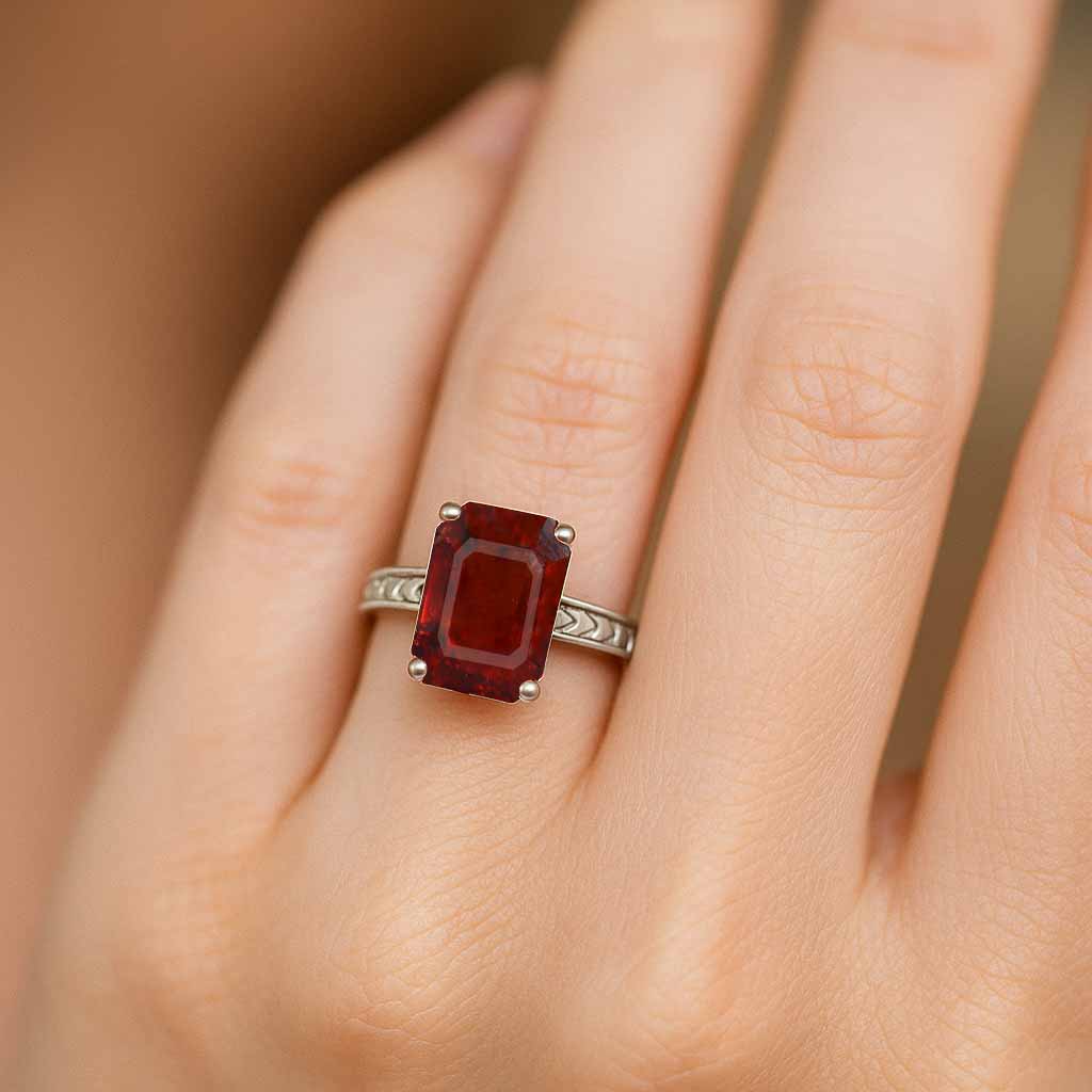 Timeless Sterling Silver Hessonite Gomed Stone Ring for Women