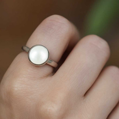 Premium 925 Sterling Silver Pearl Ring for Women