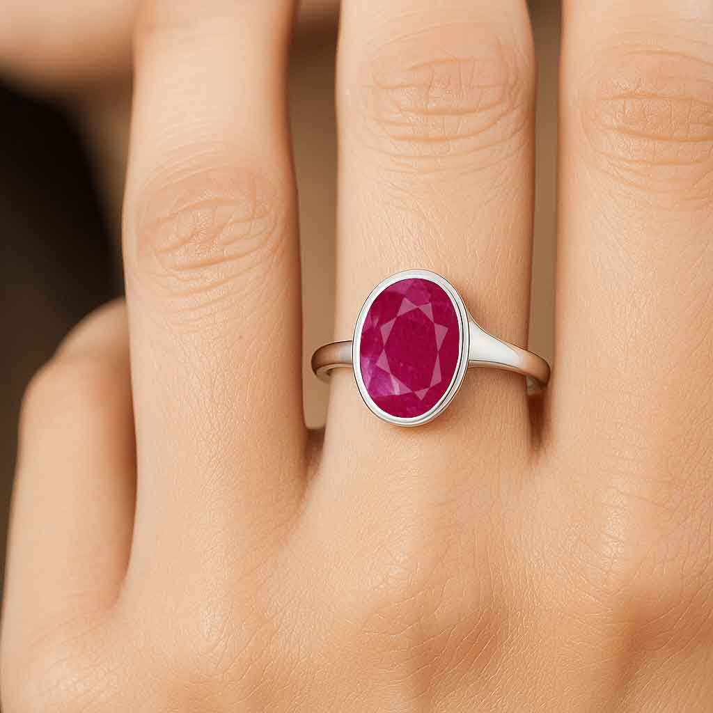 Luxury Royal Ruby Ring for Female In Sterling Silver