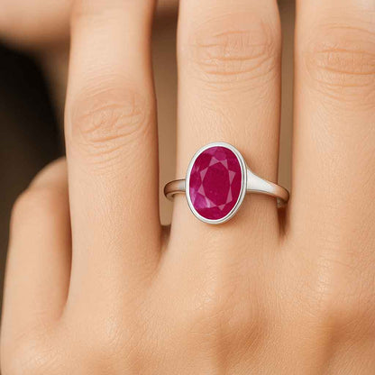 Luxury Royal Ruby Ring for Female In Sterling Silver