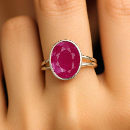 Elegant 925 Silver Ruby Stone Ring for Her
