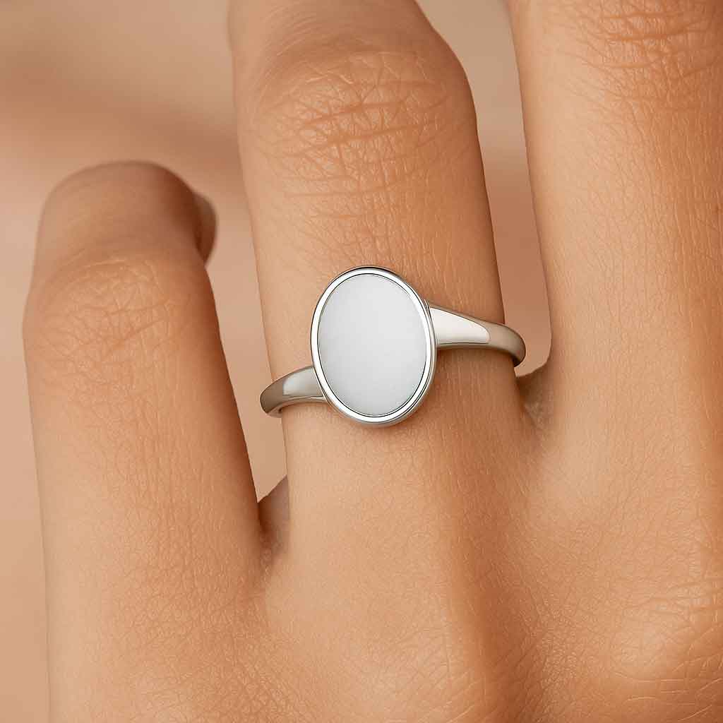 Classic 925 Sterling Silver Opal Ring for Women