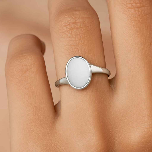 Classic 925 Sterling Silver Opal Ring for Women