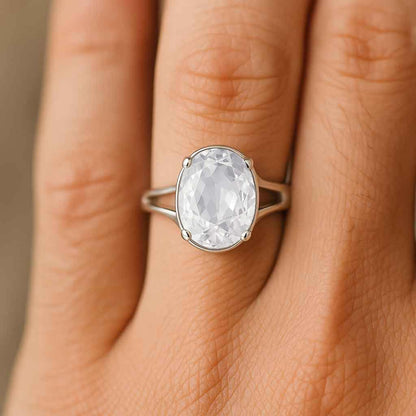 Classic 925 Sterling Silver Zircon Gemstone Ring for Men