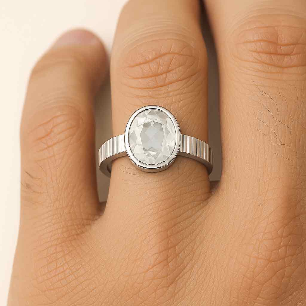 Elegant Men’s Zircon Ring in Pure Sterling Silver