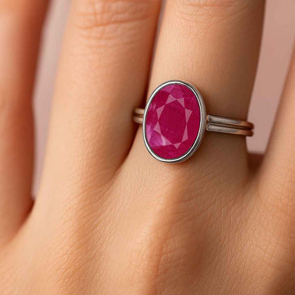 Timeless Sterling Silver Women’s Ruby Gemstone Ring