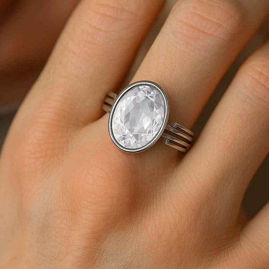 Modern 925 Silver Zircon Stone Ring for Men