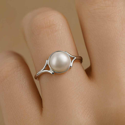 Elite Heritage 925 Silver Pearl Gemstone Ring for Her