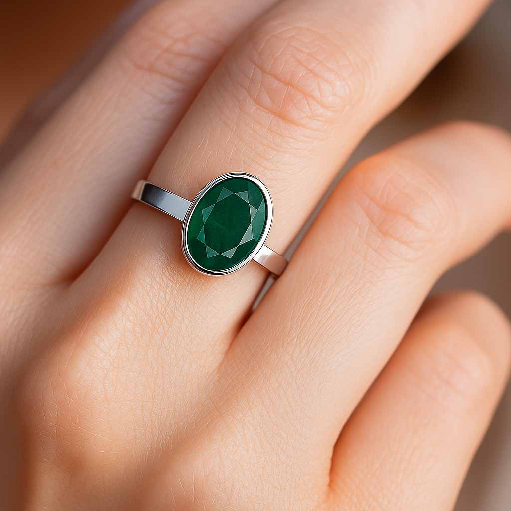 Luxury Heritage Sterling Silver Emerald Ring for Ladies