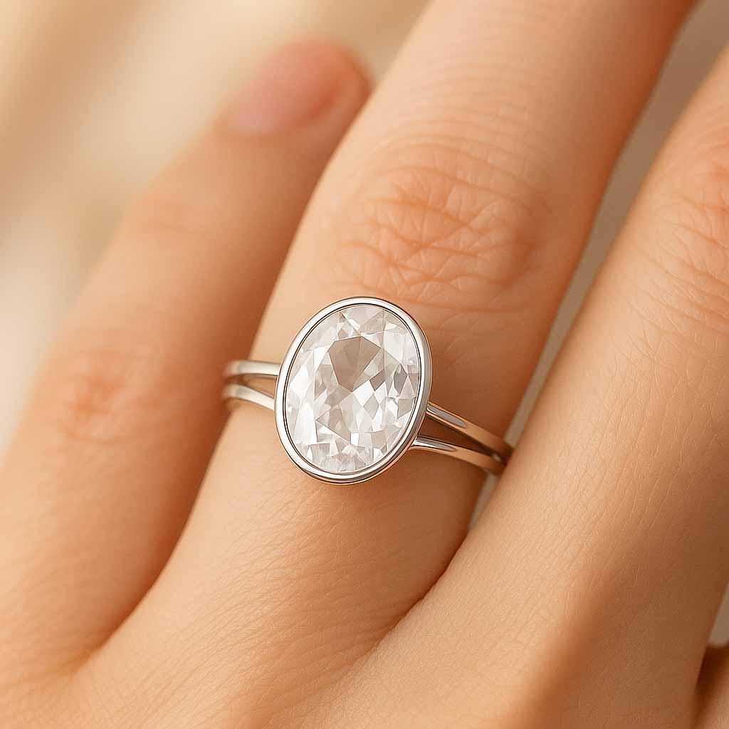 Classic Regal 925 Sterling Silver Zircon Stone Ring for Women