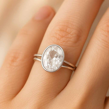 Classic Regal 925 Sterling Silver Zircon Stone Ring for Women