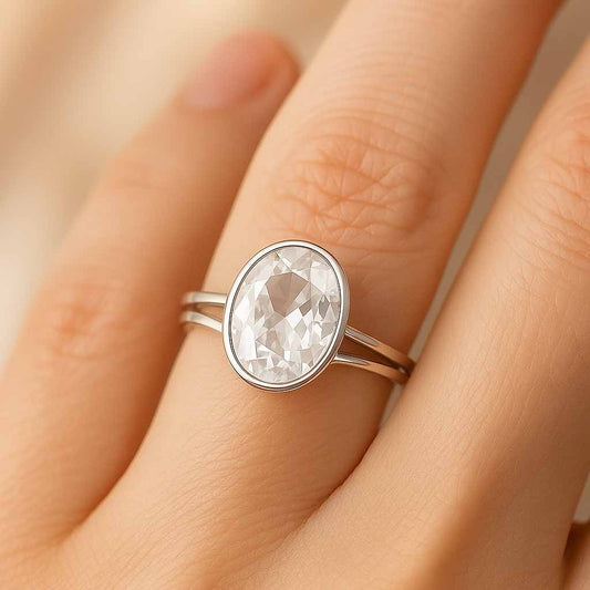 Classic Regal 925 Sterling Silver Zircon Stone Ring for Women