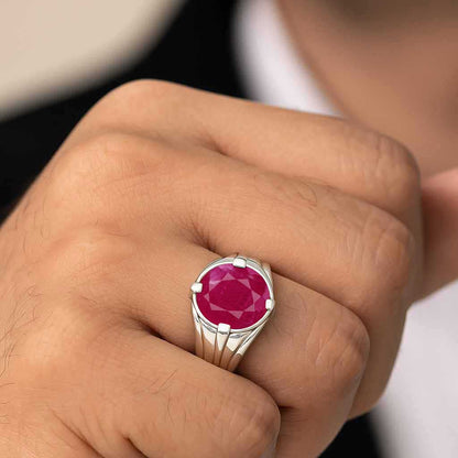 Luxury Handmade 925 Silver Ruby Gemstone Men’s Ring