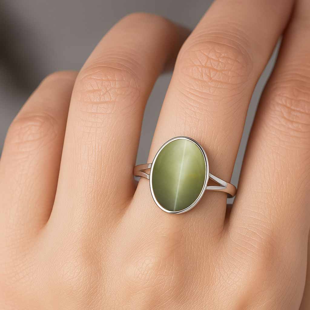 Vintage Sterling Silver Cat’s Eye Ring for Women