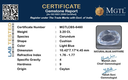 Blue Sapphire - 3.20 Carat SKU CBS-6460