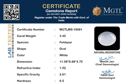 White Moonstone - 3.45 Carats