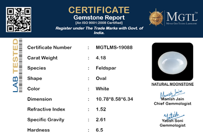 White Moonstone - 4.18 Carats