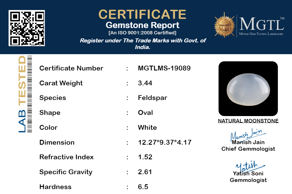 White Moonstone - 3.44 Carats