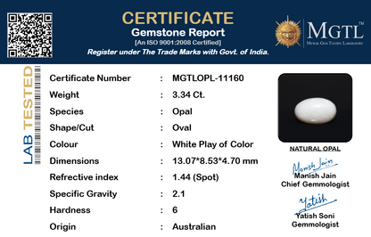 White Opal - 3.34 Carats