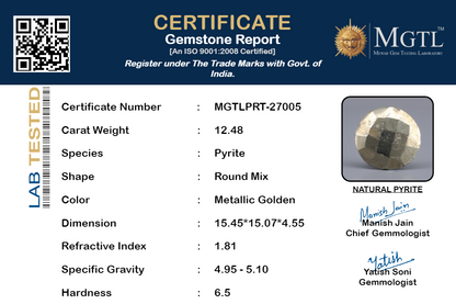 Natural Pyrite - 12.48 Carats