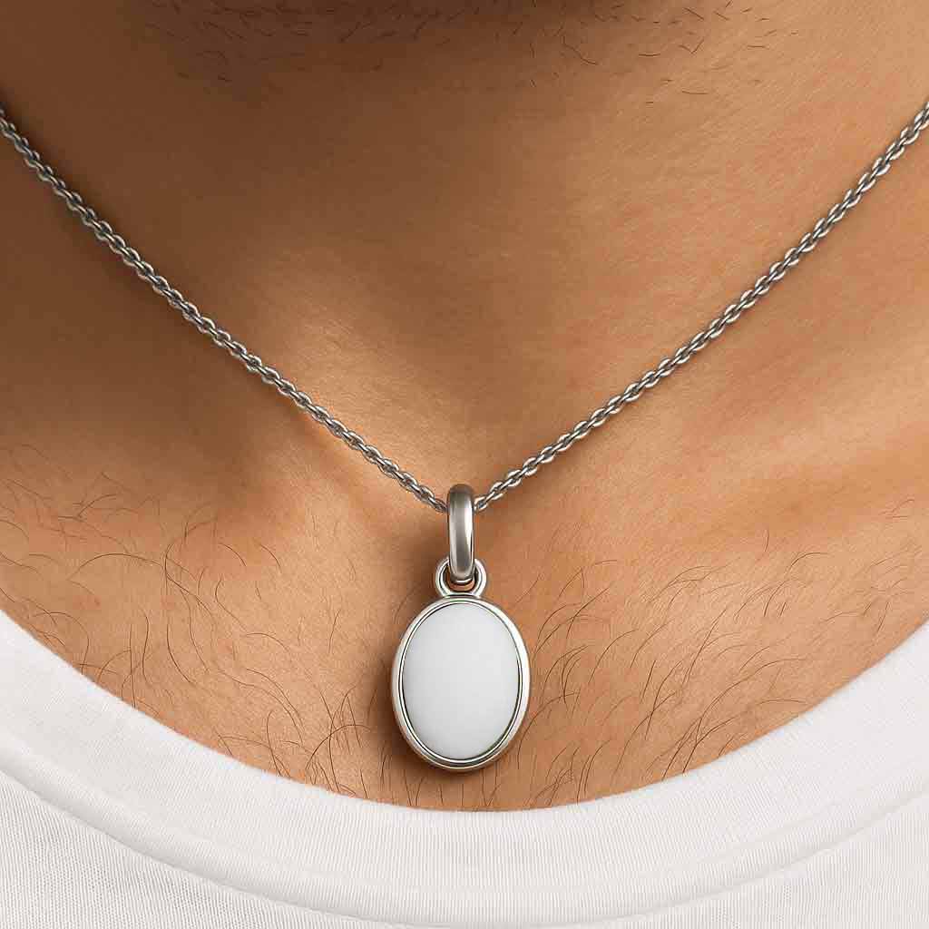 Bold & Stylish Sterling Silver Opal Pendant