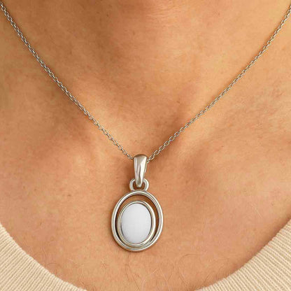 Luxury Designer Sterling Silver Opal Stone Pendant