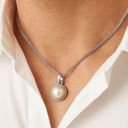 Timeless 925 Sterling Silver Pearl Stone Pendant