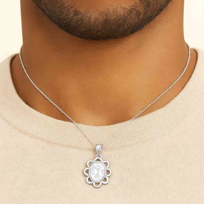 Modern Pure Sterling Silver Zircon Stone Pendant