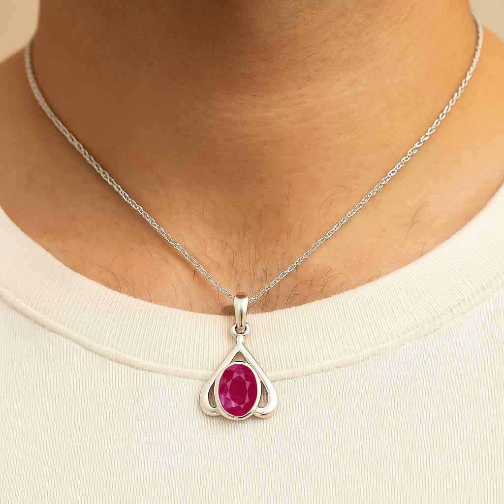 Royal Crafted 925 Silver Ruby Gemstone Pendant
