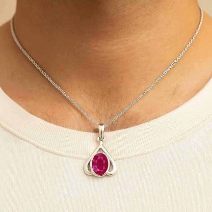 Royal Crafted 925 Silver Ruby Gemstone Pendant