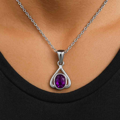 Classic Sterling Silver Amethyst Stone Pendant