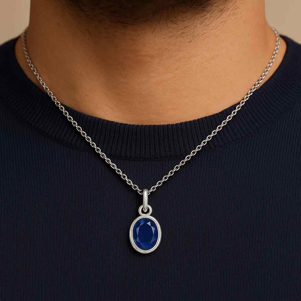 Premium Handcrafted Blue Sapphire Stone Pendant