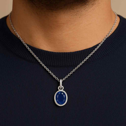 Premium Handcrafted Blue Sapphire Stone Pendant