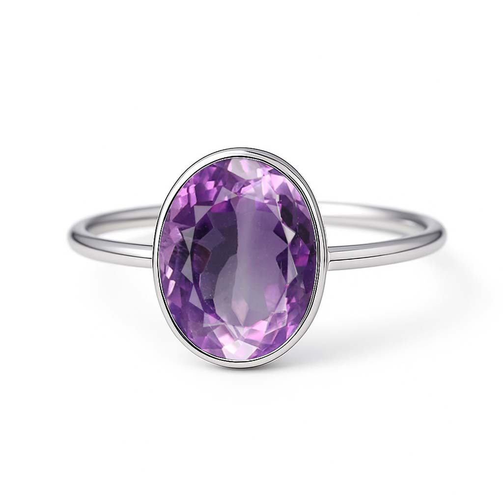 Luxury Heritage 925 Sterling Silver Amethyst Ring for Women