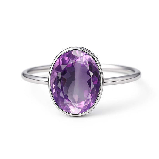 Luxury Heritage 925 Sterling Silver Amethyst Ring for Women