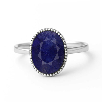 Stylish Daily Wear Blue Sapphire Ring in 925 Sterling Silver