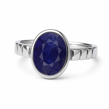 Luxury Blue Sapphire Gemstone Ring for Women 925 Sterling Silver