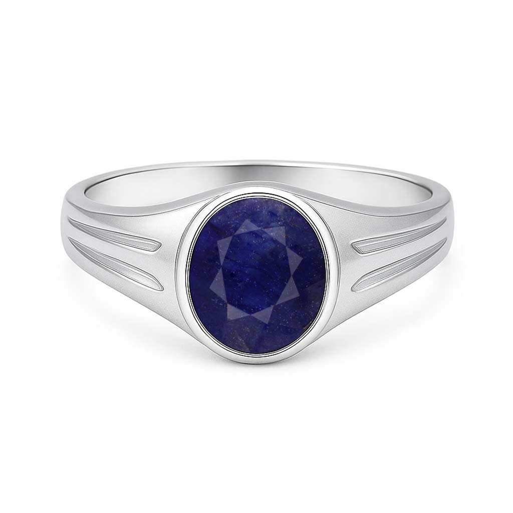 Pure Sterling Silver WoMen's Blue Sapphire Stone Ring
