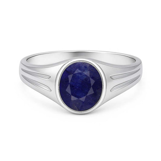 Pure Sterling Silver WoMen's Blue Sapphire Stone Ring